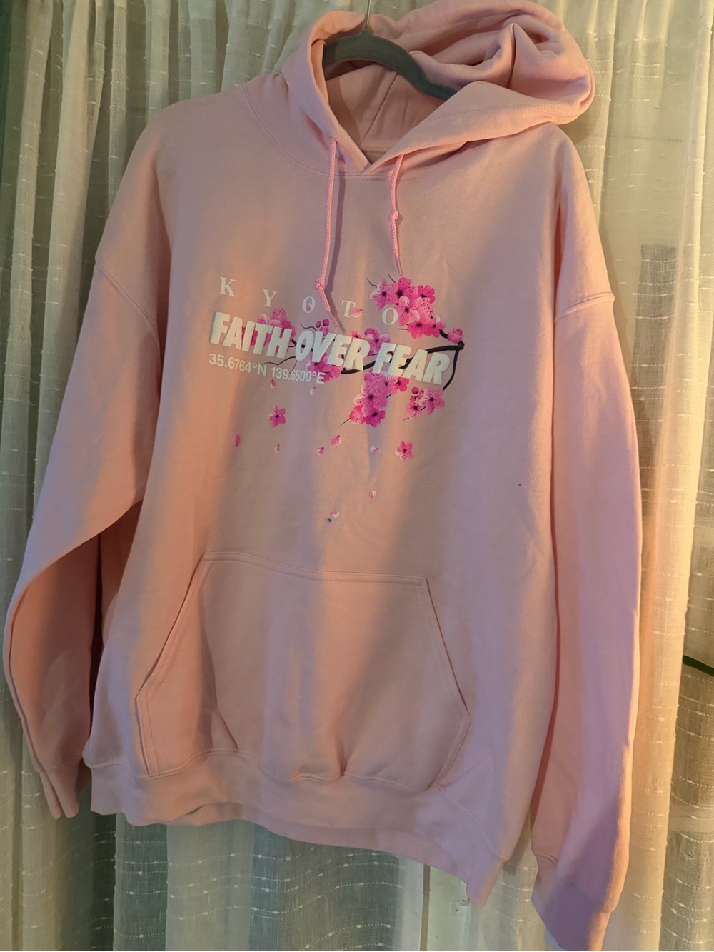 Faith Over Fear Pink Men's Hoodie Sweatshirt